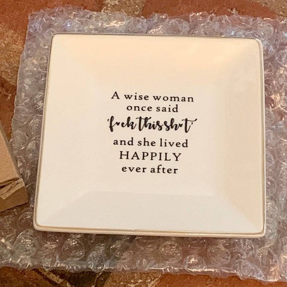 Ceramic Ring Jewelry Trinket Dish A Wise Woman Once Said Quote *Rude Language* - Picture 4 of 4